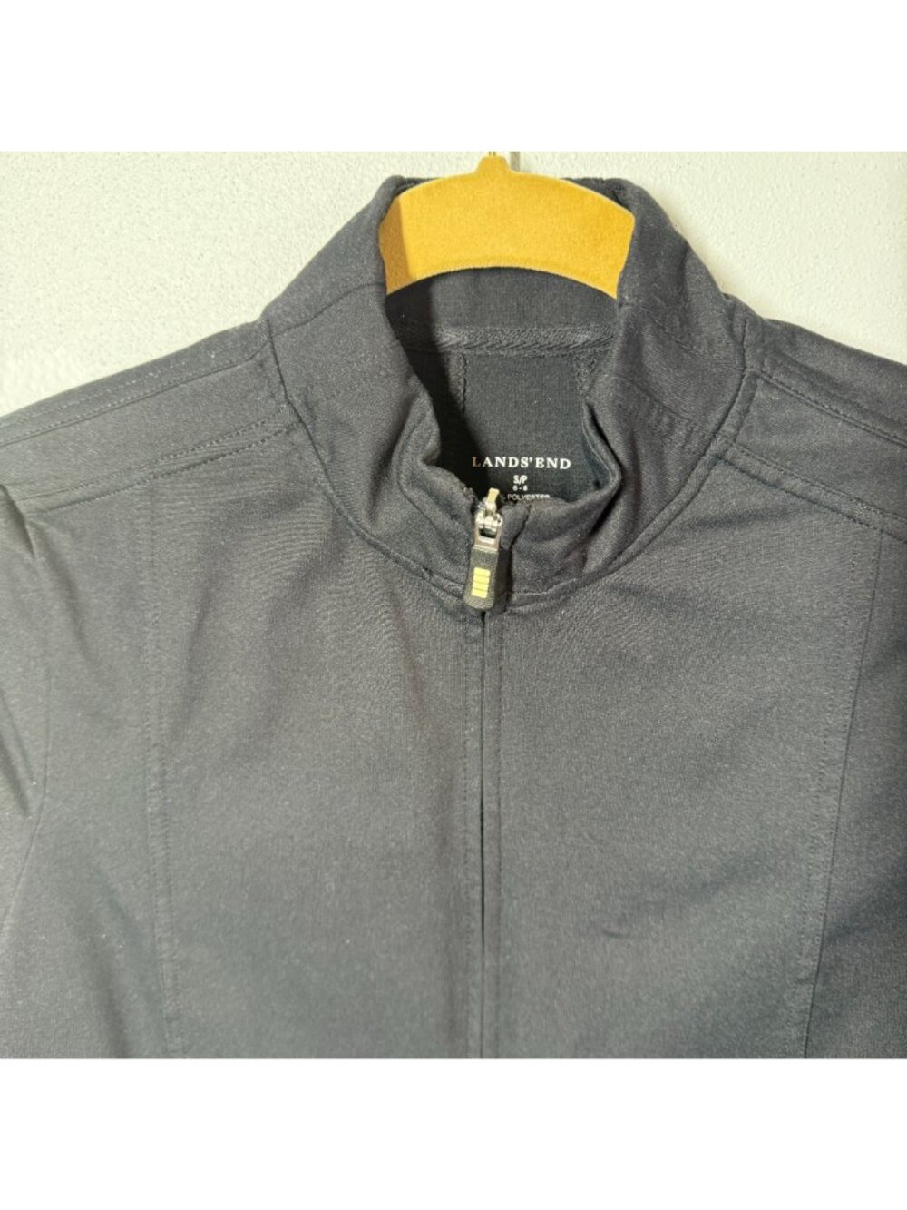 Lands' End Womens Small Black Full Zip Athletic Jacket Lightweight Soft Shell - Picture 5 of 14